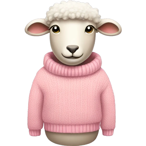 light pink sheep with a sweater  emoji