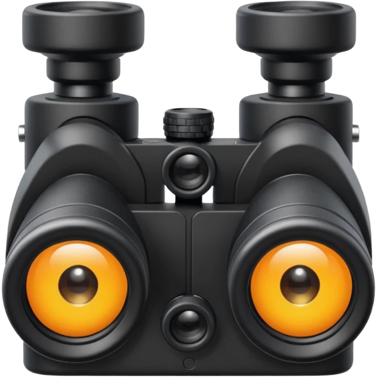 black binoculars with large lenses make lenses point out straight emoji