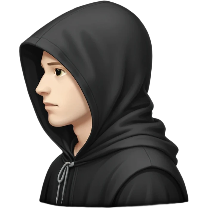 Hooded man from side view  emoji