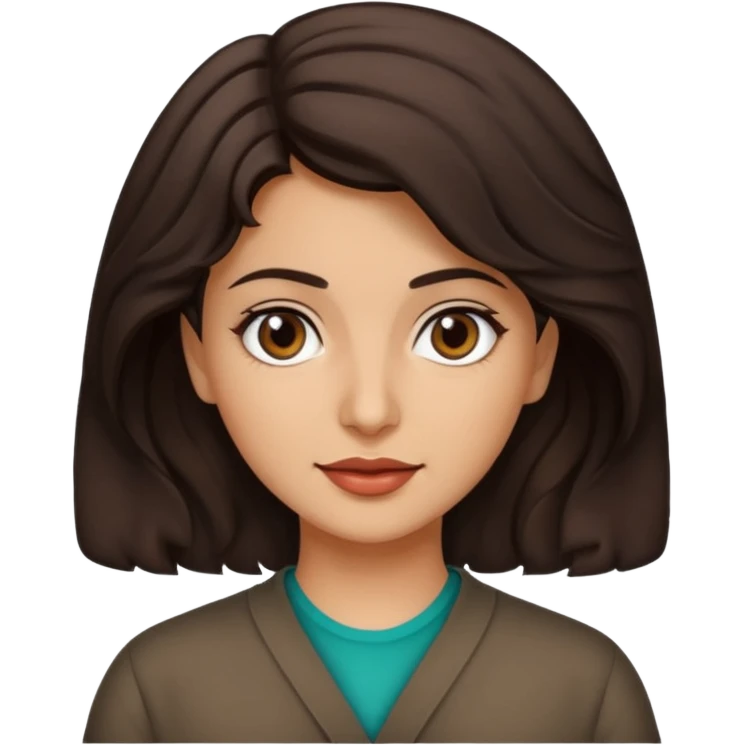 30 yr iranian woman dark brown hair wavy short hair emoji