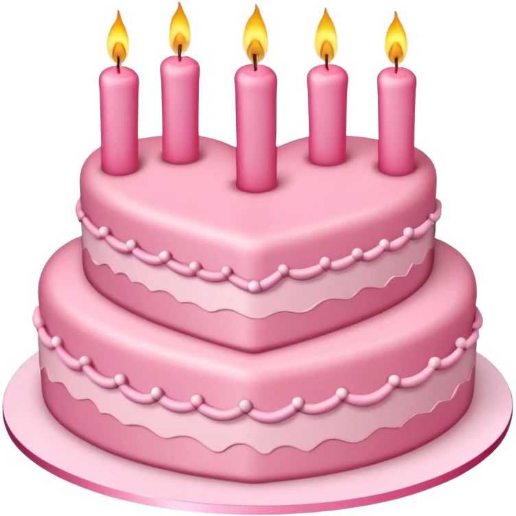 Pink heart shaped fancy birthday cake emoji