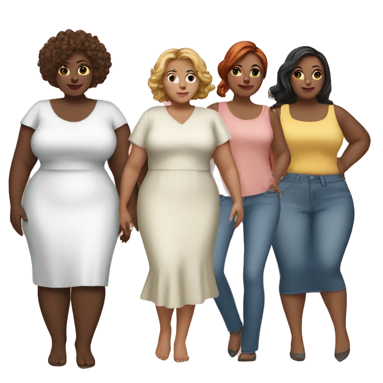 five women plus size emoji