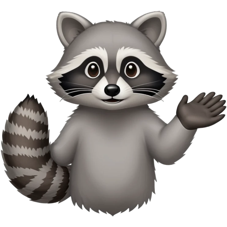 raccoon forearm and hand outstretched, no body emoji