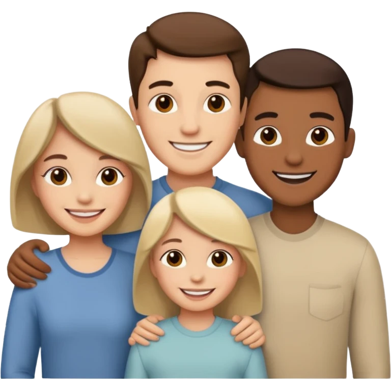 Realistic  family with neutral color emoji