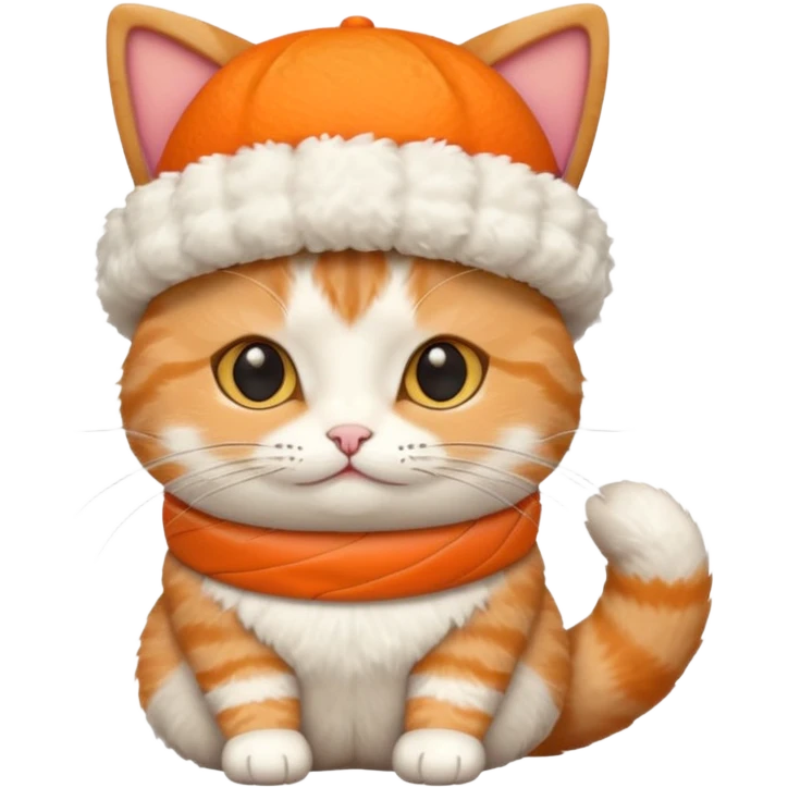 cat wearing a sushi roll as a hat, sitting position emoji