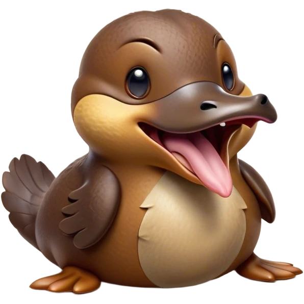 Cinematic Cute Yawning Platypus Portrait Emoji, Head tilted slightly with a dramatic, wide-open yawn, showcasing a soft, textured brown fur with a relaxed duckbill and droopy eyes in drowsy contentment, Simplified yet irresistibly adorable features, highly detailed, glowing with a soft, cozy glow, high shine, relaxed yet expressive, stylized with a touch of quirky charm, bright and endearing, soft glowing outline, capturing the essence of a sleepy yet affectionate platypus, so drowsy it feels like it could float out of the screen and curl up for a nap! emoji