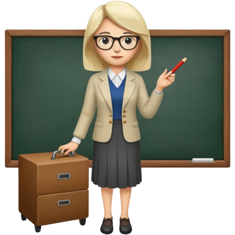 woman teacher in 20 century (full body version) emoji