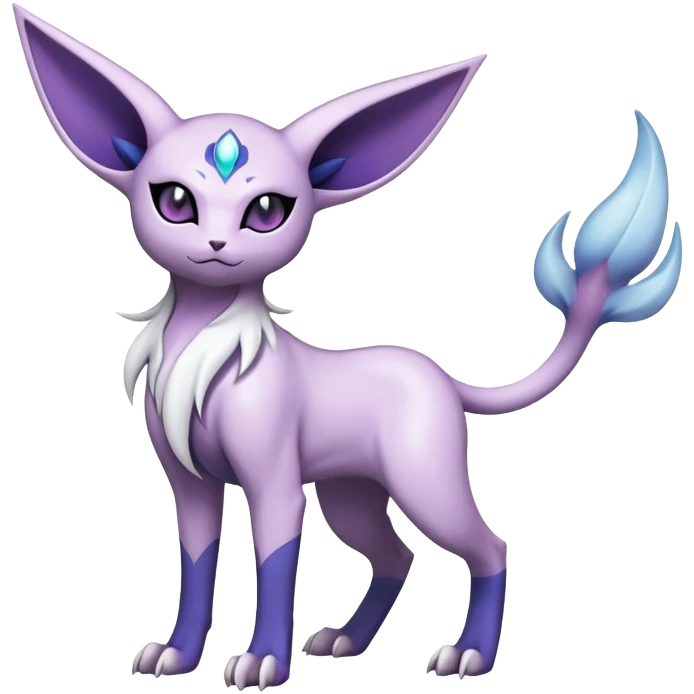 Shiny Exotic Badass Mystical Mysterious Gothic Espeon-Absol-Pokémon-Fakémon-hybrid-creature (full body) emoji
