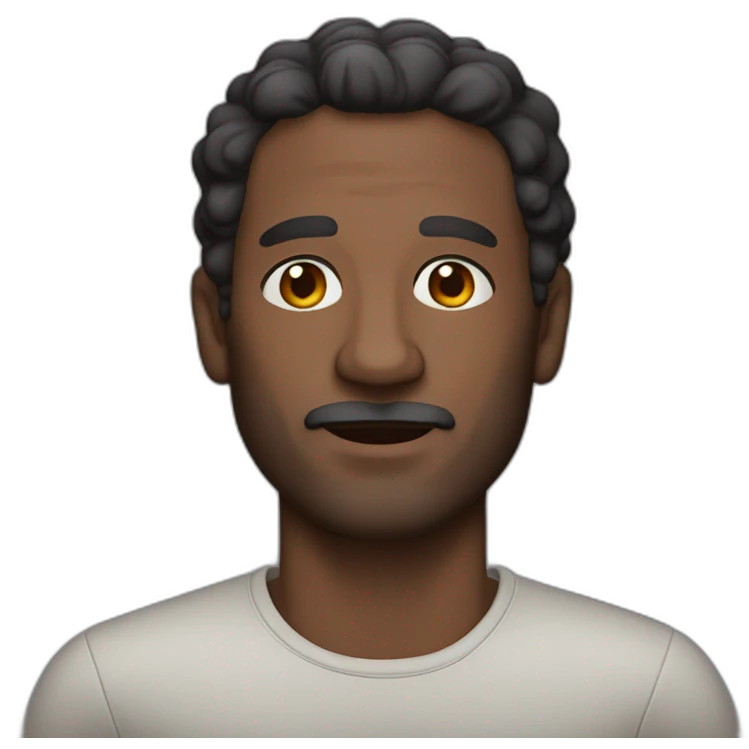 dark-skinned Spanish man without beard and mustache, 50 years old emoji