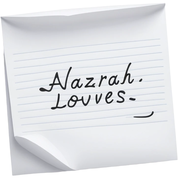 paper saying nazirah loves aaron emoji
