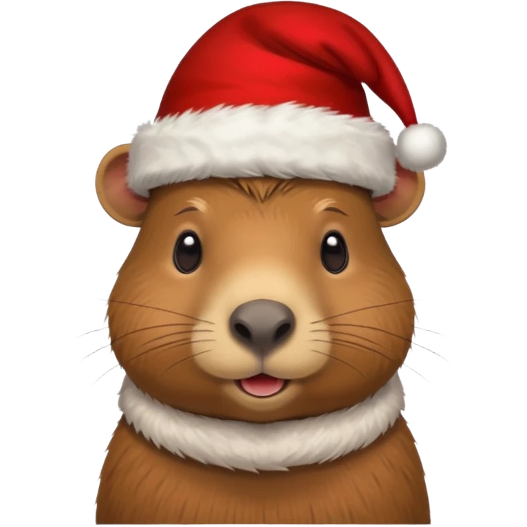 Asme un capivara con gorrito de navidad emoji