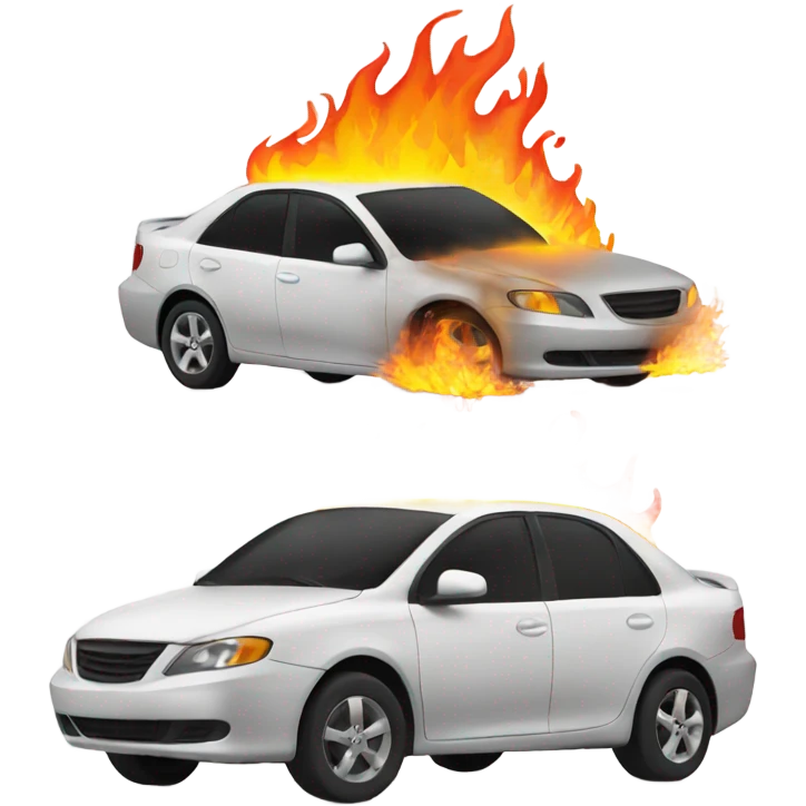 Car on fire emoji