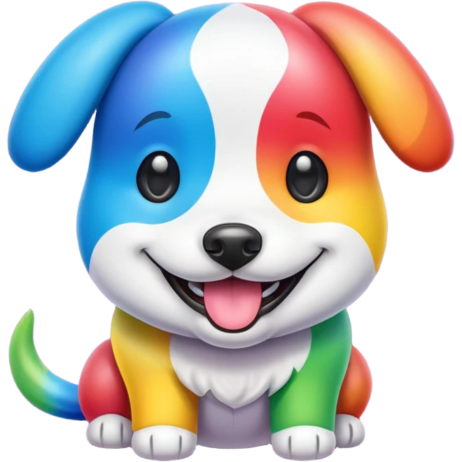 Happy rainbow dog emoji