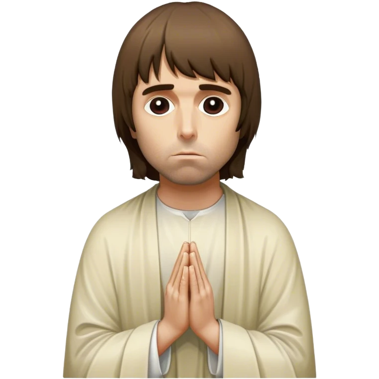 Liam Gallagher praying at the feet of Jesus  emoji