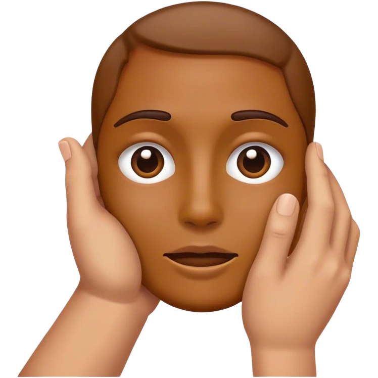 Hand for face emoji