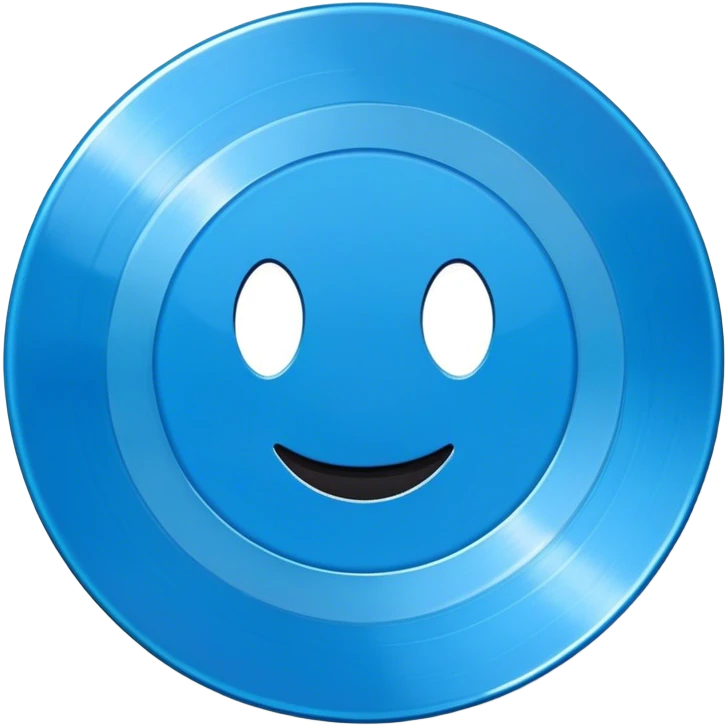 blue Vinyl Record black inner label emoji
