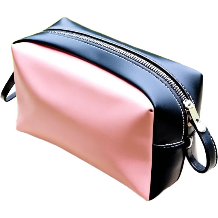 Розовая косметичка в виде скелета, вокруг чёрные искры  emoji