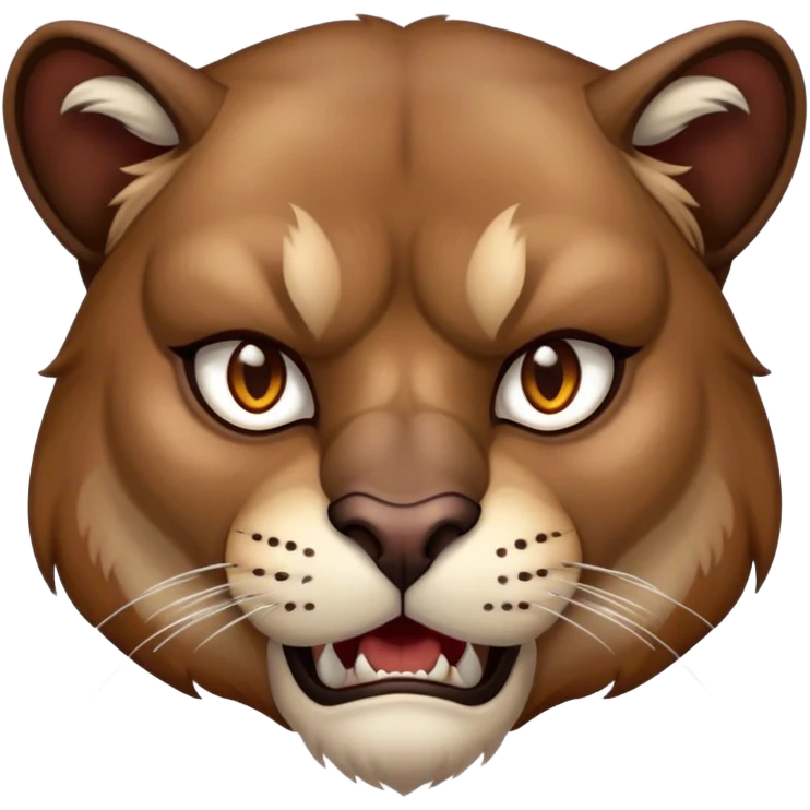 dark brown old angry cougar emoji