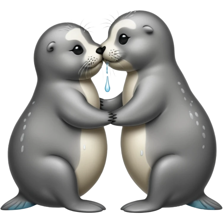 Two seals kissing emoji