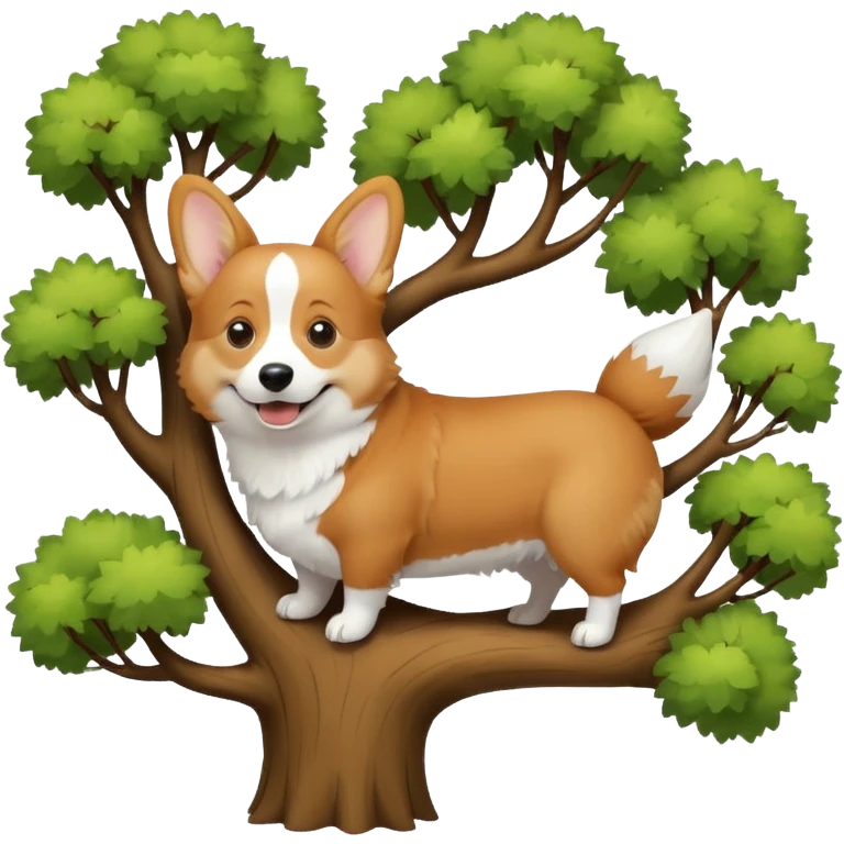 corgi in a tree emoji