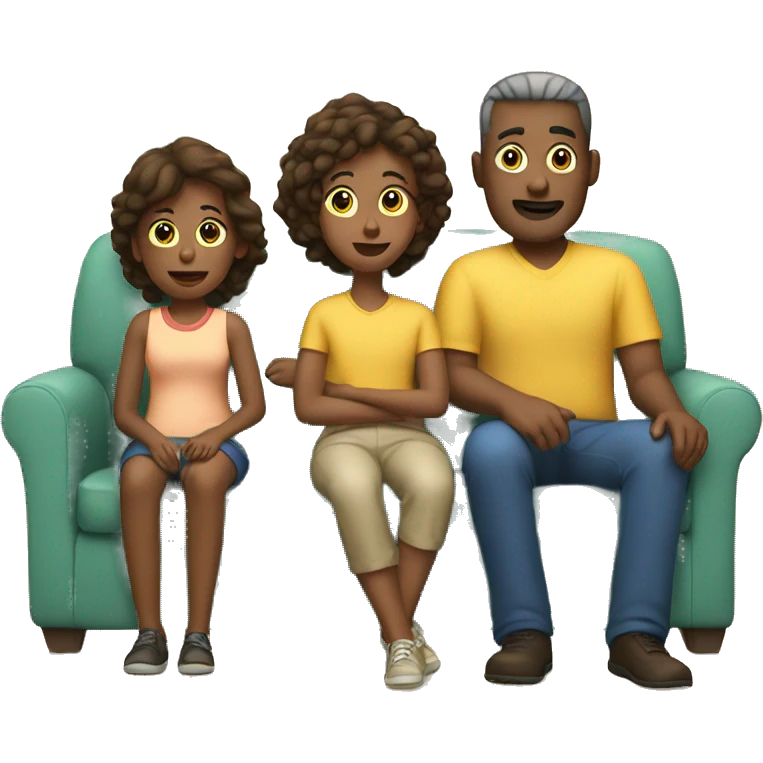 Family watching TV together  emoji
