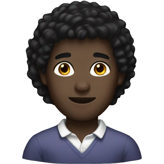 portrait of black hair male emoji