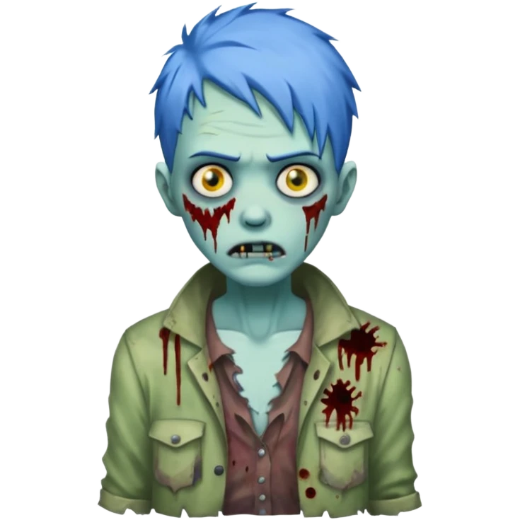 blue haired zombie emoji