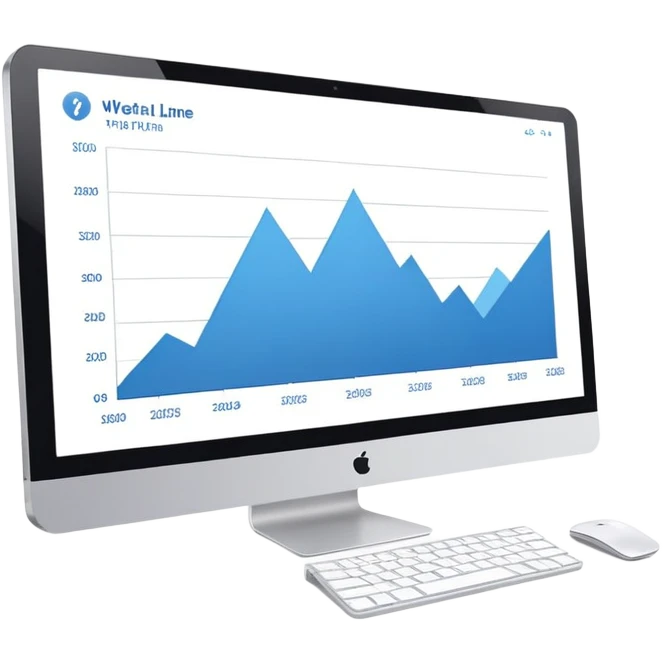 computer screen displaying a single presentation slide with a title line and chart icon emoji