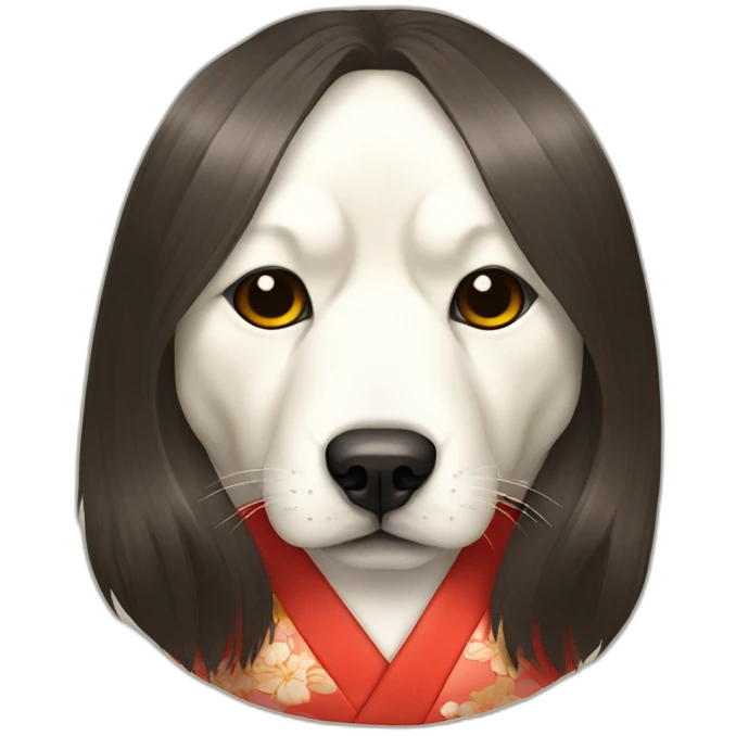 hot-guy-noh-dog-mask-longhair-japanese-kimono emoji