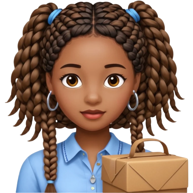 Black girl. Preppy &pretty. Sassy box braids  emoji