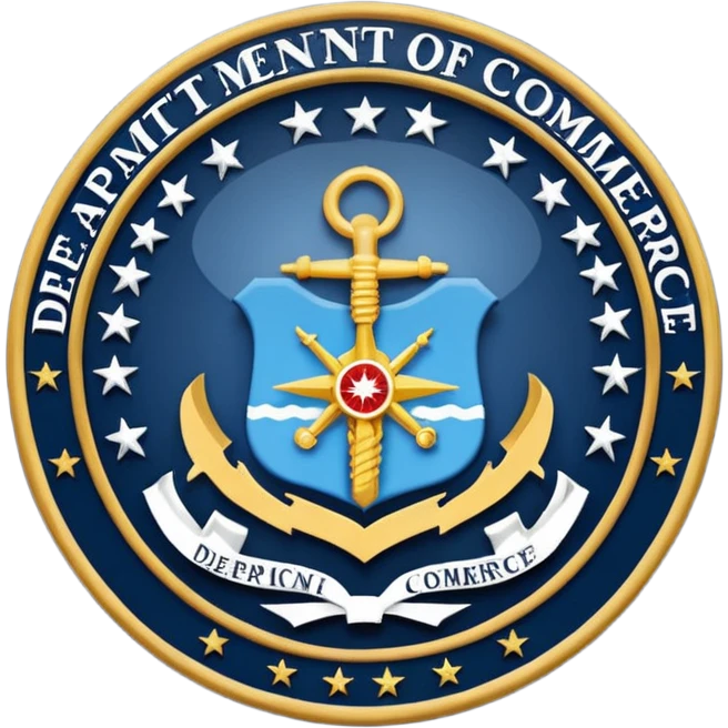 News graphic of department of commerce emoji