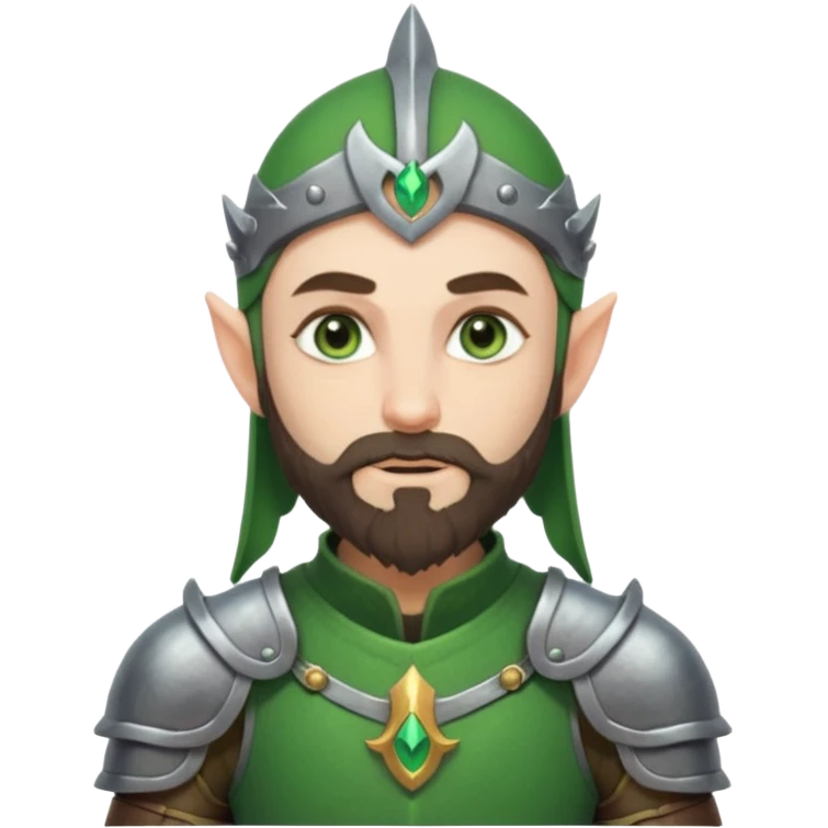 Bearded warrior elf in armor emoji