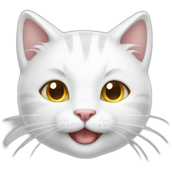 Happy white kitty emoji
