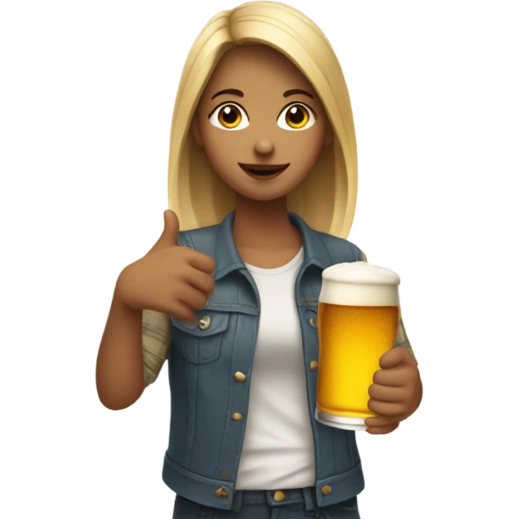 a girl drinking beer emoji