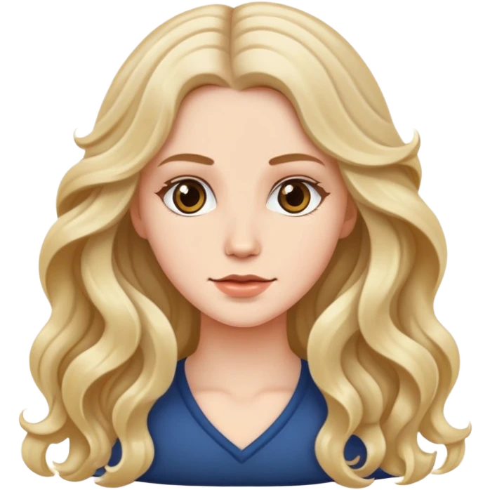 Long wavy hair white girl  emoji