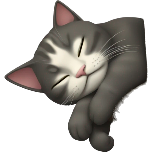 Cat sleeping on a tree emoji