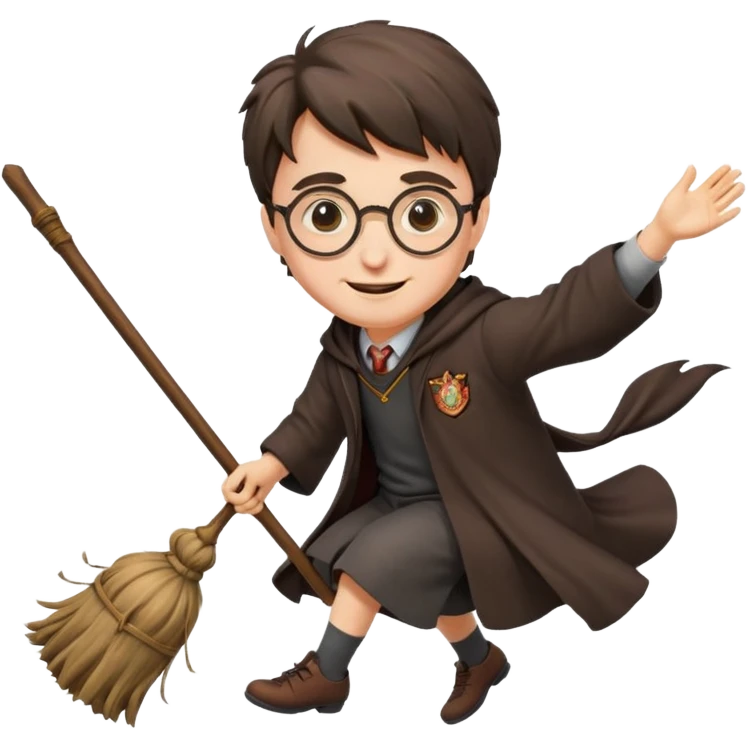 Harry potter flying on a broomstick emoji