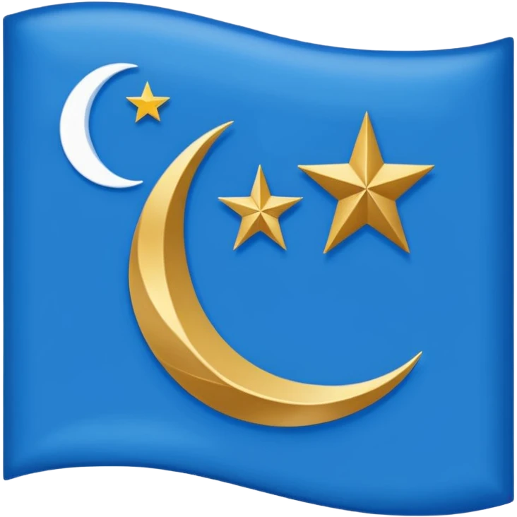 create an uyghur flag emoji. the shape of flag is like usual flag emojis alright emoji