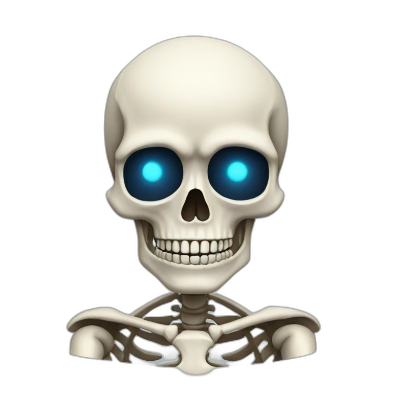 Skeleton Sans with Luminous blue left eye emoji