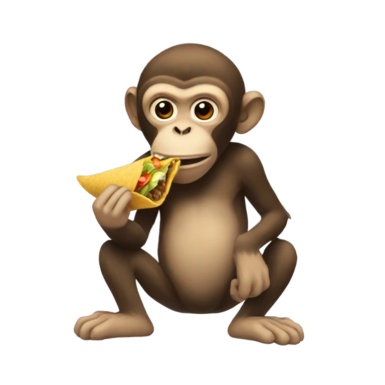Monkey eating a taco emoji