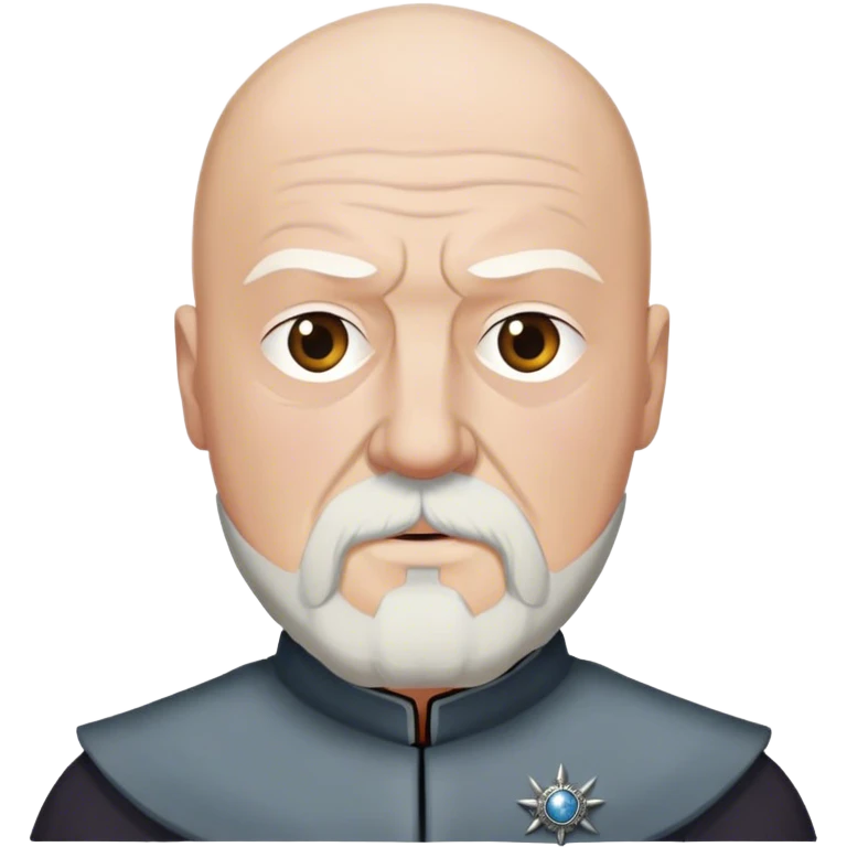 Rickard Karstark from game of thrones, white beard, bald head emoji