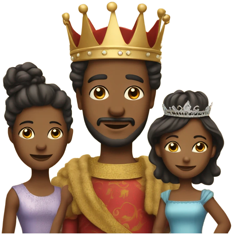 King and queen three kids emoji