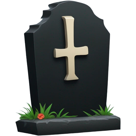 a black grave with the letters RIP emoji