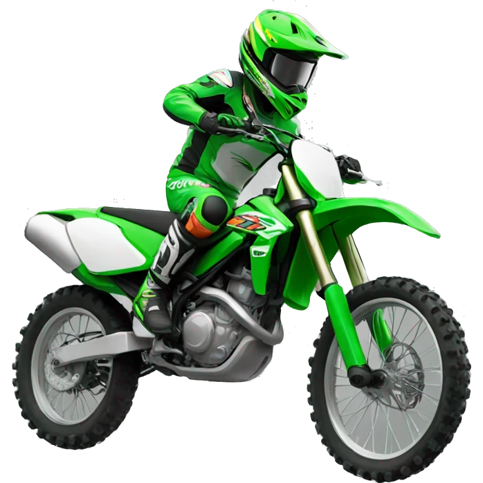 A green motocross emoji