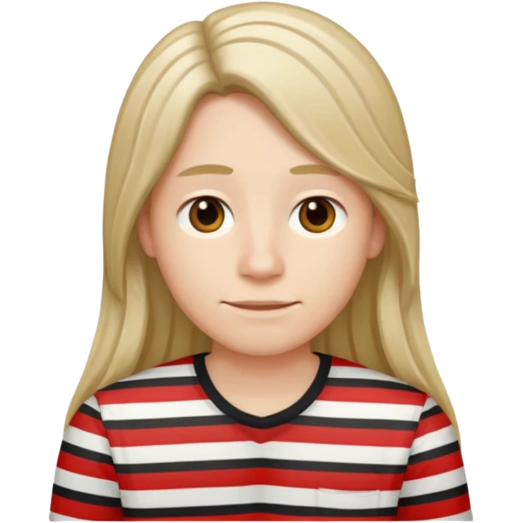 striped shirt with long hair emoji