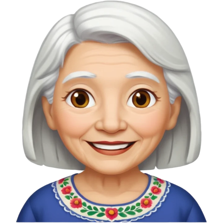 Mexican grandma with white gai emoji