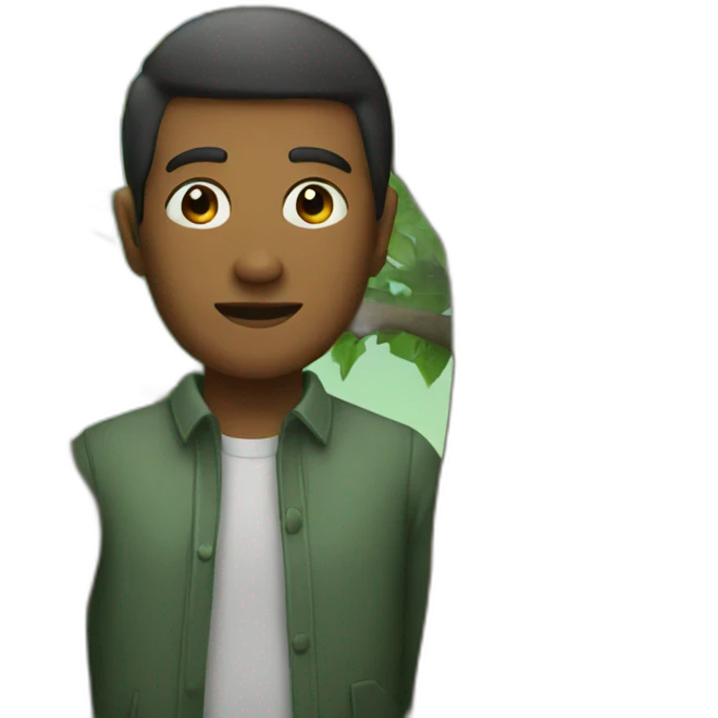 A man behind tree emoji