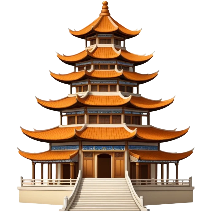 Chinese pagoda building isolated emoji