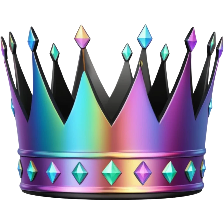 Iridescent Holographic And Black Crown emoji