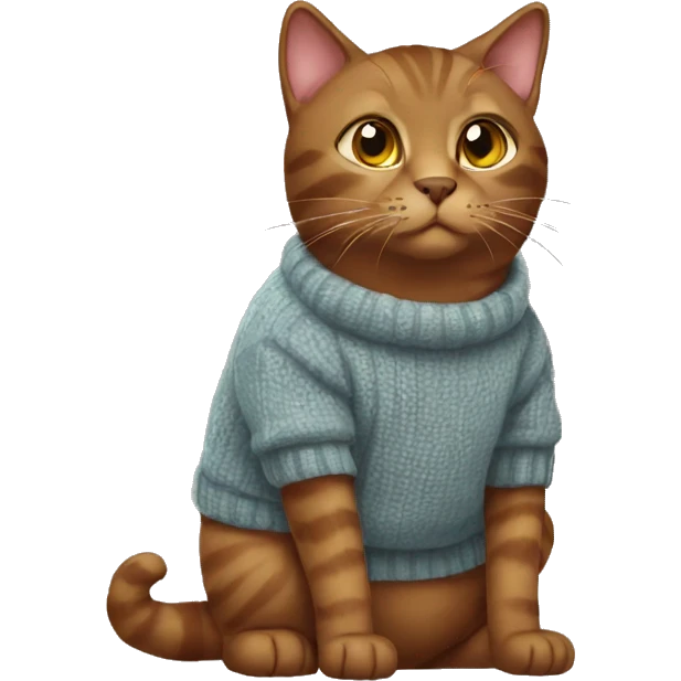 Brown cat wearing a jumper emoji
